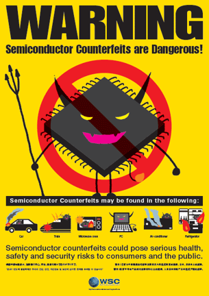 WARNING / Semiconductor Counterfeits are Dangerous!