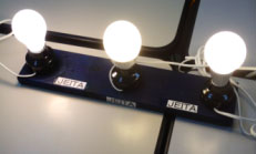 JEITA教材で“LED電球は省エネ”を実体験 （左から白熱電球、蛍光管型電球、LED電球）